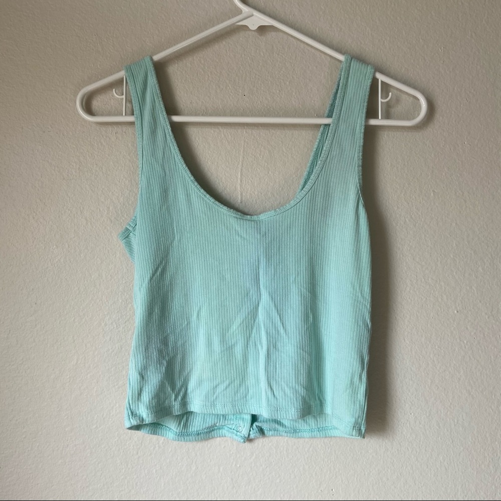 By Samii Ryan Let Me Go Aqua Ribbed Tank Top - Picture 5 of 5